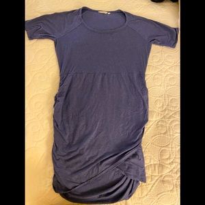 ATHLETA 1X Blue Scrunch Jersey Dress